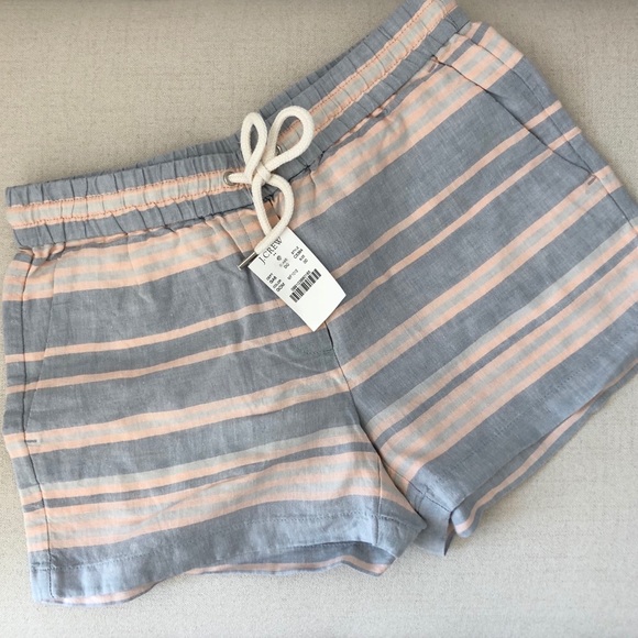 J. Crew Pants - JCrew Linen- cotton draw strong short in stripe